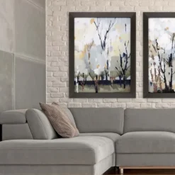 Kirkland's Home Silversong Birch Abstract Framed Art Print- Framed Art