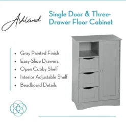 Kirkland's Home Single Door 3-Drawer Cabinet- Cabinets & Sideboards