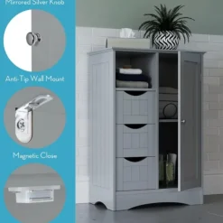 Kirkland's Home Single Door 3-Drawer Cabinet- Cabinets & Sideboards