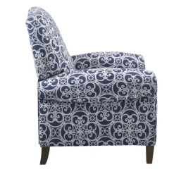 Kirkland's Home Sky Blue Fretwork Upholstered High Back Recliner- Accent Chairs