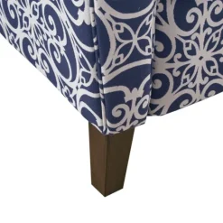 Kirkland's Home Sky Blue Fretwork Upholstered High Back Recliner- Accent Chairs
