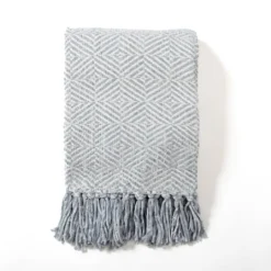 Kirkland's Home Sky Diamond Chenille Throw- Blankets & Throws