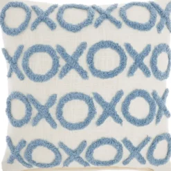 Kirkland's Home Sky Tufted Xoxo Throw Pillow- Pillows