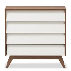 Kirkland's Home Slant Two-Tone Walnut 4-Drawer Chest- Dressers & Chests