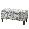 Kirkland's Home Slate Blue Ikat Storage Ottoman- Benches & Ottomans