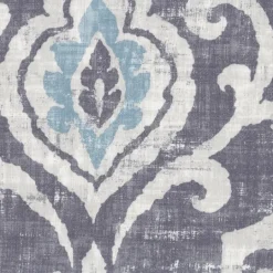 Kirkland's Home Slate Blue Ikat Storage Ottoman- Benches & Ottomans