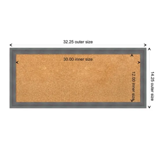 Kirkland's Home Slate Gray Framed Corkboard- Memo & Chalkboards