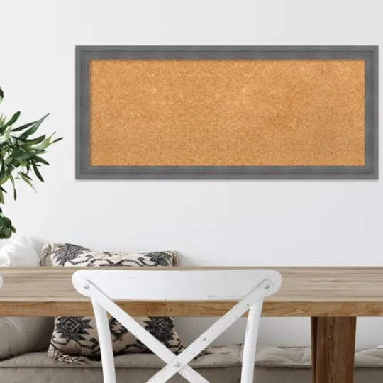 Kirkland's Home Slate Gray Framed Corkboard- Memo & Chalkboards