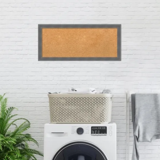 Kirkland's Home Slate Gray Framed Corkboard- Memo & Chalkboards