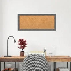Kirkland's Home Slate Gray Framed Corkboard- Memo & Chalkboards