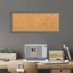 Kirkland's Home Slate Gray Framed Corkboard- Memo & Chalkboards