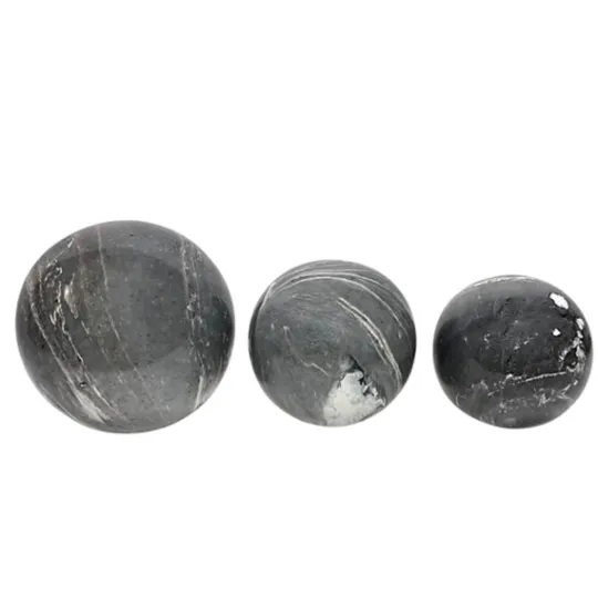 Kirkland's Home Slate Gray Marble 3-Pc. Decorative Orb Set- Bowl Filler