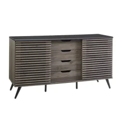Kirkland's Home Slate Slatted 4-Drawer Cabinet- Cabinets & Sideboards