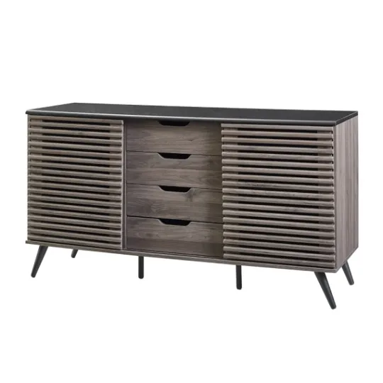 Kirkland's Home Slate Slatted 4-Drawer Cabinet- Cabinets & Sideboards