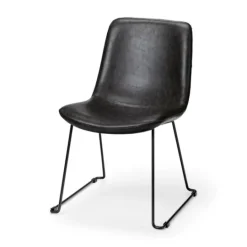 Kirkland's Home Slate Vegan Leather Bucket Dining Chairs, Set Of 2- Dining Chairs