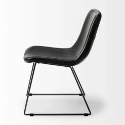 Kirkland's Home Slate Vegan Leather Bucket Dining Chairs, Set Of 2- Dining Chairs