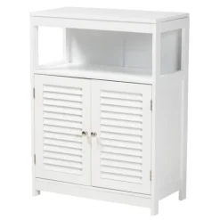 Kirkland's Home Slatted Wood Bathroom Cabinet- Bathroom Furniture