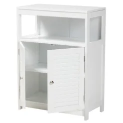Kirkland's Home Slatted Wood Bathroom Cabinet- Bathroom Furniture