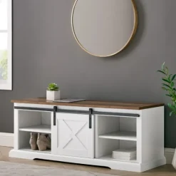 Kirkland's Home Sliding Barn Door Bench- Entryway Furniture