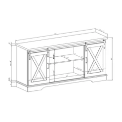 Kirkland's Home Sliding Barn Door Open Shelf Wash Tv Stand- Tv Stands & Media Consoles