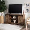 Kirkland's Home Sliding Barn Door Open Shelf Oak Tv Stand- Tv Stands & Media Consoles