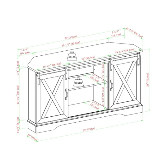 Kirkland's Home Sliding Barn Doors Corner Tv Stand- Tv Stands & Media Consoles