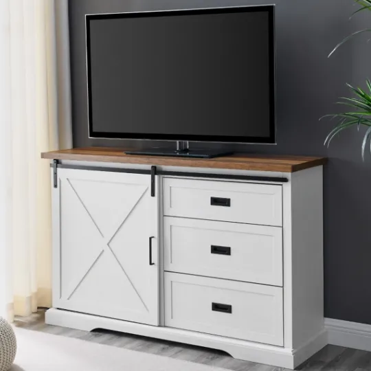 Kirkland's Home Sliding Door And 3-Drawer Sideboard- Cabinets & Sideboards