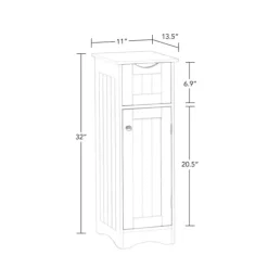 Kirkland's Home Slim Single Door Cabinet With Drawer- Bathroom Furniture
