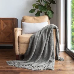 Kirkland's Home Slubbed Yarn Throw- Blankets & Throws