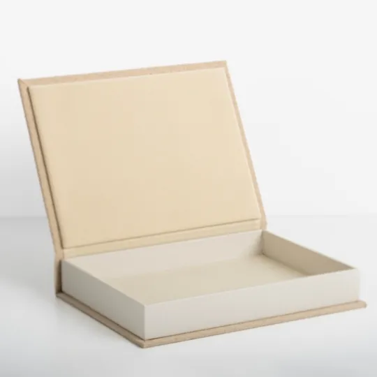 Kirkland's Home Small Beige Linen Book Box- Baskets & Boxes