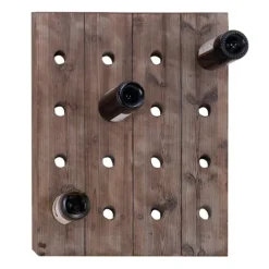 Kirkland's Home Small Rustic Barn Wood Wine Bottle Holder- Decorative Accents