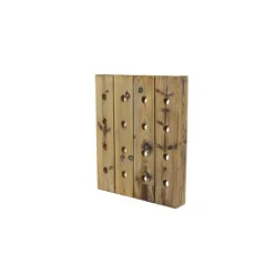 Kirkland's Home Small Rustic Barn Wood Wine Bottle Holder- Decorative Accents