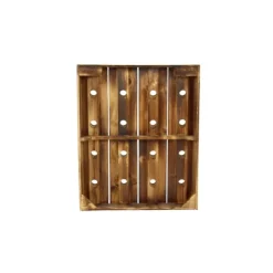 Kirkland's Home Small Rustic Barn Wood Wine Bottle Holder- Decorative Accents