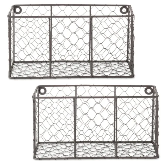 Kirkland's Home Small Wall Hanging Chicken Wire Baskets, Set Of 2- Wall Storage