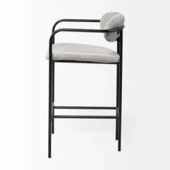 Kirkland's Home Smoke Arm Rest Upholstered Counter Stool- Bar Stools & Counter Height Stools
