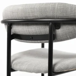 Kirkland's Home Smoke Arm Rest Upholstered Counter Stool- Bar Stools & Counter Height Stools