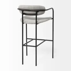 Kirkland's Home Smoke Arm Rest Upholstered Bar Stool- Bar Stools & Counter Height Stools