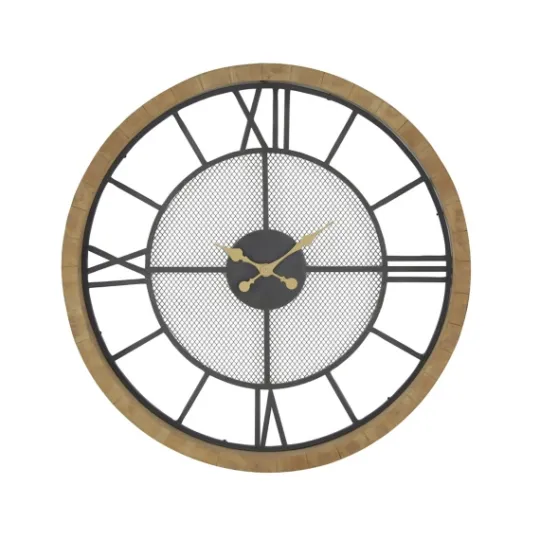 Kirkland's Home Smoke Gray Vintage Matte Mesh Wall Clock- Clocks