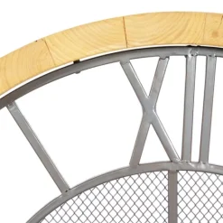 Kirkland's Home Smoke Gray Vintage Matte Mesh Wall Clock- Clocks