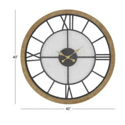 Kirkland's Home Smoke Gray Vintage Matte Mesh Wall Clock- Clocks