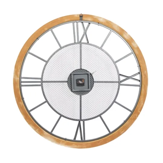Kirkland's Home Smoke Gray Vintage Matte Mesh Wall Clock- Clocks