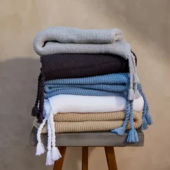 Kirkland's Home Smoke Spring Knit Throw Blanket- Blankets & Throws