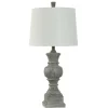 Kirkland's Home Smokey Slate Gray Baluster Grain Table Lamp- Table Lamps