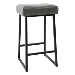 Kirkland's Home Smokey Vegan Leather Counter Stools, Set Of 2- Bar Stools & Counter Height Stools