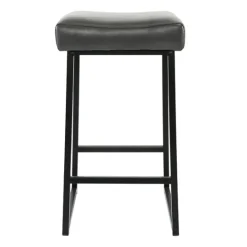 Kirkland's Home Smokey Vegan Leather Counter Stools, Set Of 2- Bar Stools & Counter Height Stools