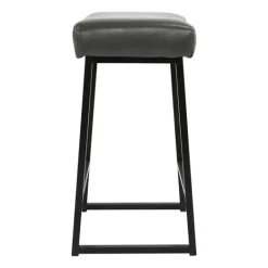 Kirkland's Home Smokey Vegan Leather Counter Stools, Set Of 2- Bar Stools & Counter Height Stools