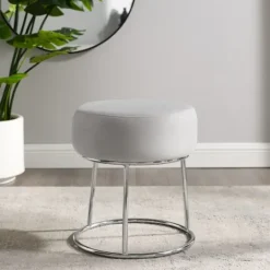 Kirkland's Home Smokey Velvet Vanity Stool- Benches & Ottomans