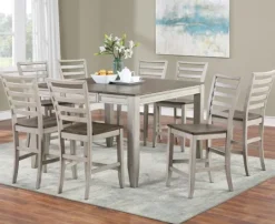 Kirkland's Home Smoky Alabaster Wooden 9-Pc. Dining Set- Dining Tables