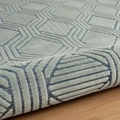 Kirkland's Home Smoky Blue Geometric Indoor/Outdoor Area Rug, 5X7- Outdoor Rugs