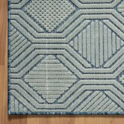 Kirkland's Home Smoky Blue Geometric Indoor/Outdoor Area Rug, 5X7- Outdoor Rugs